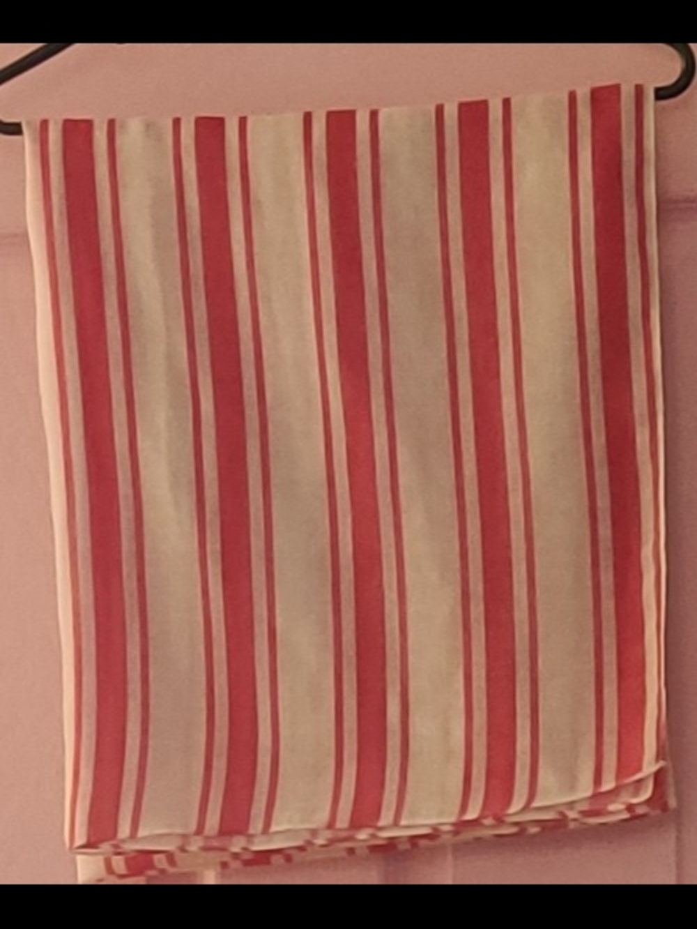 Verona Pink and Cream Striped Silk Scarf